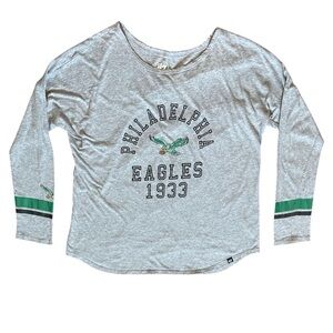 47 Brand Philadelphia Eagles Encore Heather Courtside LS Tee Gray Women’s Large